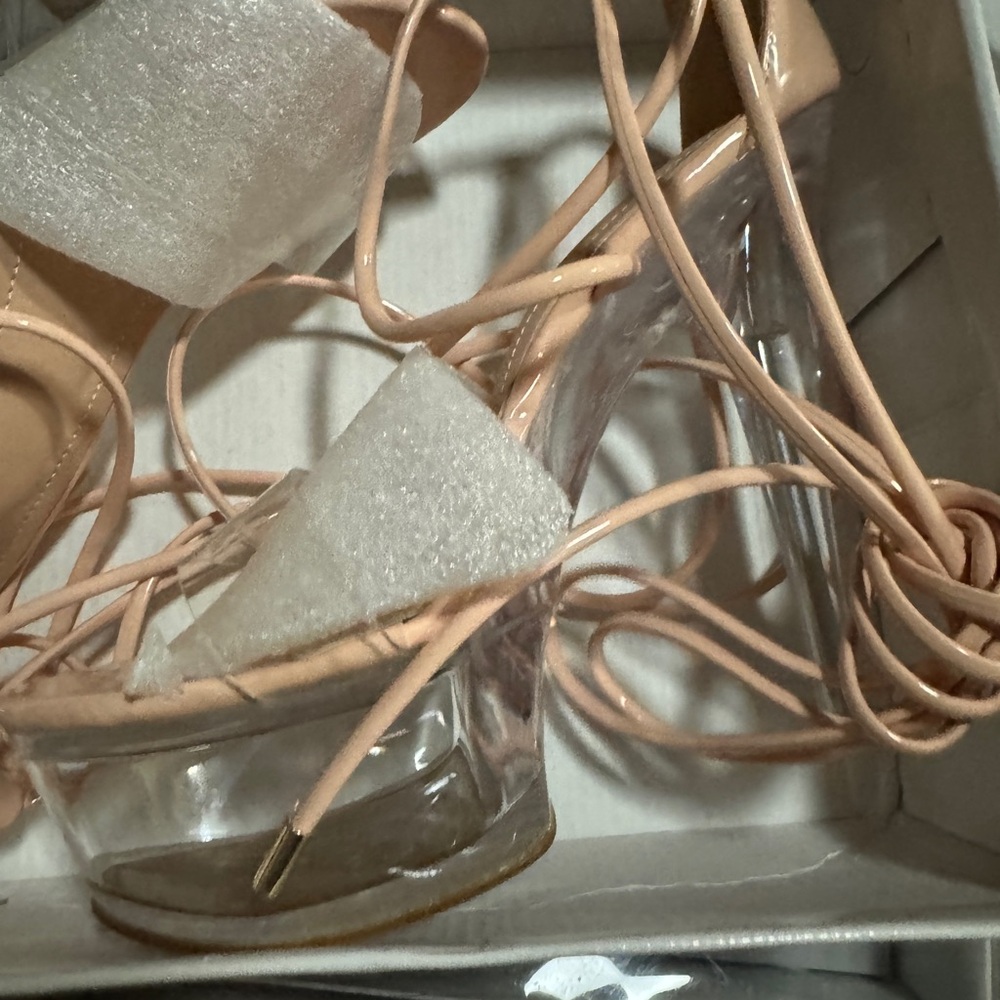 Elegant Nude Lace-Up Heels